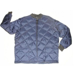 Freezer Jacket Quilted Zipper Close Short Blue