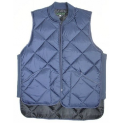 Freezer Vest Quilted Zipper Close Blue